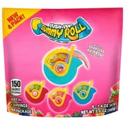 Push Pop Assorted Fruit Flavored Gummy Roll Candy, Variety Pack 5.6oz Bag, 4 - 1.4 oz Gummy Rolls