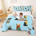 thumbnail image 3 of Homewish Kawaii Dog Queen Comforter Set,Vintage Animal Comforter Sets Queen,Blue,Reversible,3 Pieces,1 Comforter and 2 Pillowcases, 3 of 7