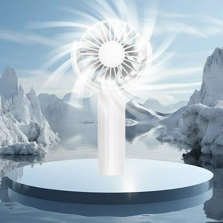 

Nhthy USB Rechargeable Mini Fan Portable Outdoor Use Handheld Household Fan Low Noise Type-C Input Compact Personal Fan Digital Display Multiple Scenarios. White