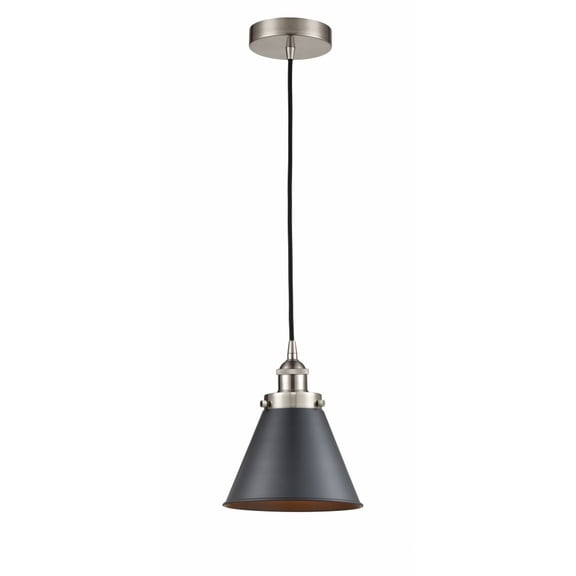 616-1PH-SN-M13-BK-LED-Innovations Lighting-Appalachian - 1 Light Mini Pendant In Traditional Style-9.5 Inches Tall and 8 Inches Wide Brushed Satin