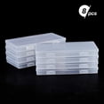 thumbnail image 5 of 8 Pack 6.5x3.5x0.6 Inch Rectangle Clear Plastic Storage Box with Double Hinged Lids, 5 of 9