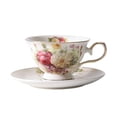 thumbnail image 1 of Juego de taza y platillo de café de cerámica romántica con asa antideslizante, versátil, 180 ml, ideal como regalo de inauguración., 1 of 9