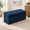 Navy Blue Velvet-15"D x 30"W x 15"H, variant on Leopard Print Leather 30"D x 15"W x 15"H Folding Storage Ottoman