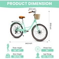 thumbnail image 4 of 24" Beach Cruisers for Women, Pipleo Bikes for Women with Rattan Basket, 7-Speed & Step-Through Frame, 4 of 8