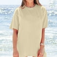 thumbnail image 6 of Women's Short Sleeve T-shirt Women'S Loose And Comfortable Oversized Trendy T Shirt Top,Beige Women's Short sleeve T-shirt XXXL, 6 of 9