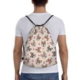 thumbnail image 2 of Drawstring Backpack - Cute Corgi Dog Funny Flower Splash Proof Small Drawstring Gym Bag for Women Men, Cinch Sports String Bag Backpack for Travel Swimming Beach, 2 of 8