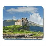 LADDKE Blue Mull View on Duart Castle During Summertime in The Hebrides Westcoast of Scotland Green Argyll Mousepad Mouse Pad Mouse Mat 9x10 inch