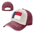 thumbnail image 7 of Men Women North Carolina Flag Distressed Twill Cotton Baseball Cap Vintage Adjustable Dad Hat, 7 of 7