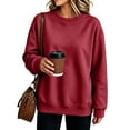 thumbnail image 2 of IAJDKMEK Sweatshirts for Women Loose Fit Round Neck — Long Sleeve Top, Fall Tops for Women Solid Casual Wear, 2 of 7
