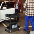 thumbnail image 7 of TUFFIOM 3 Tier Rolling Tool Cart with Drawer, 330 LBS Capacity Industrial Steel Service Utility Cart Tool Organizer, 7 of 7