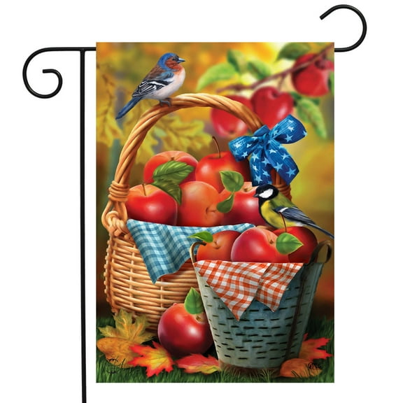 Briarwood Lane Harvest Apple Basket Fall Garden Flag