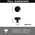 thumbnail image 3 of Goo-Ki Set of 6 Elegant Matte Black Cabinet Knobs - Classic Round Kitchen Hardware, Contemporary Drawer Pulls Sleek Dresser Handles, 3 of 8