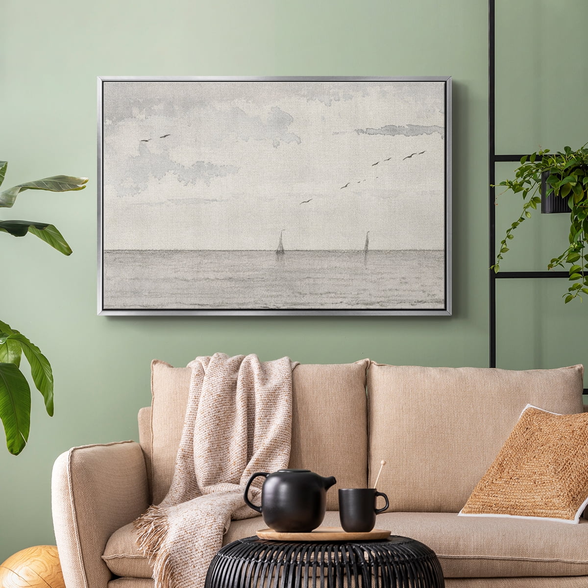 Vintage Landscape-CCCXLII By Wexford Home Framed in Silver Wood Gallery Wrapped Canvas 25 in. x 37 in.