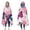 Pink Butterfly Flower, variant on Wearable Blanket,Yellow Blue Butterfly Pattern Hooded Wearable Flannel Blanket for Adults & Teens,Winter Poncho Shawl Wrap Cape Cozy Anti-Pill,50"x60"