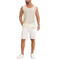thumbnail image 2 of INSPIRE CHIC Men's See Through Lightweight Breathable Crew Neck Sleeveless Sheer Tank Top M Light Beige, 2 of 5