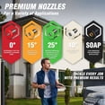 thumbnail image 3 of PowerSmart 3800PSI Gas Pressure Washer, 212cc Engine 2.5GPM 5 Quick-Adjustable Nozzles for Gardens, 3 of 10