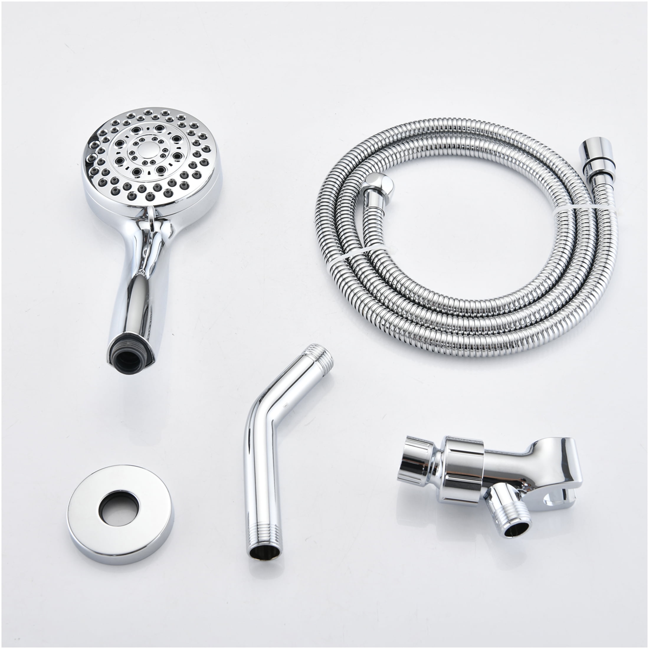 JERFIT 5-Spray High Pressure Handheld Shower Head with Hose, Wall Mount Chrome Showerhead for Powerful Rain Massage, Water Efficient, Easy Install