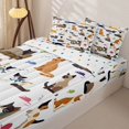 thumbnail image 3 of jejeloiu Cartoon Cat Animal Zipper Twin Comforter Sets with Fitted Sheet and 2 Pillowcases Kids,Cute Kitten Pattern Zipper Bedding Set,Reversible,4 Pieces, 3 of 7