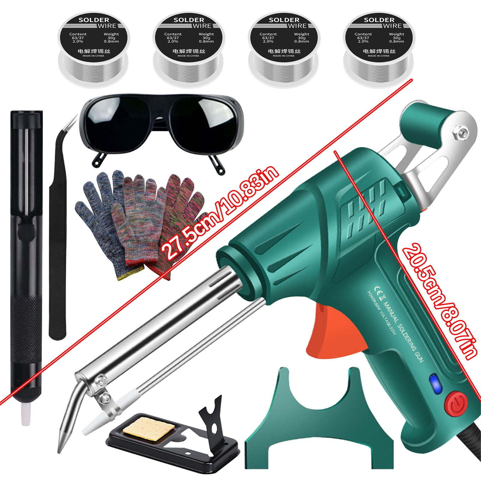 Handheld Soldering Guns with Built-in Light, 110V Multifunctional Soldering Tools, Semi-Automatic 60W Soldering Iron for Quick and Efficient Soldering Work