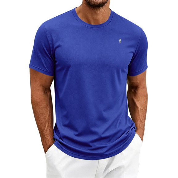 oqasdz T Shirts for Men Classic Large Sized Sporty Patterned Short Sleeved Round Neck Solid Color Soft T Shirt Breathable Casual Outdoor T-Shirts