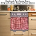 thumbnail image 4 of BBilaBu Checkered Oven Skirt for Farmhouse Kitchen Decor, Stove Cover Skirt with Ribbon Ties, Drill-Free Installation, 4 of 7