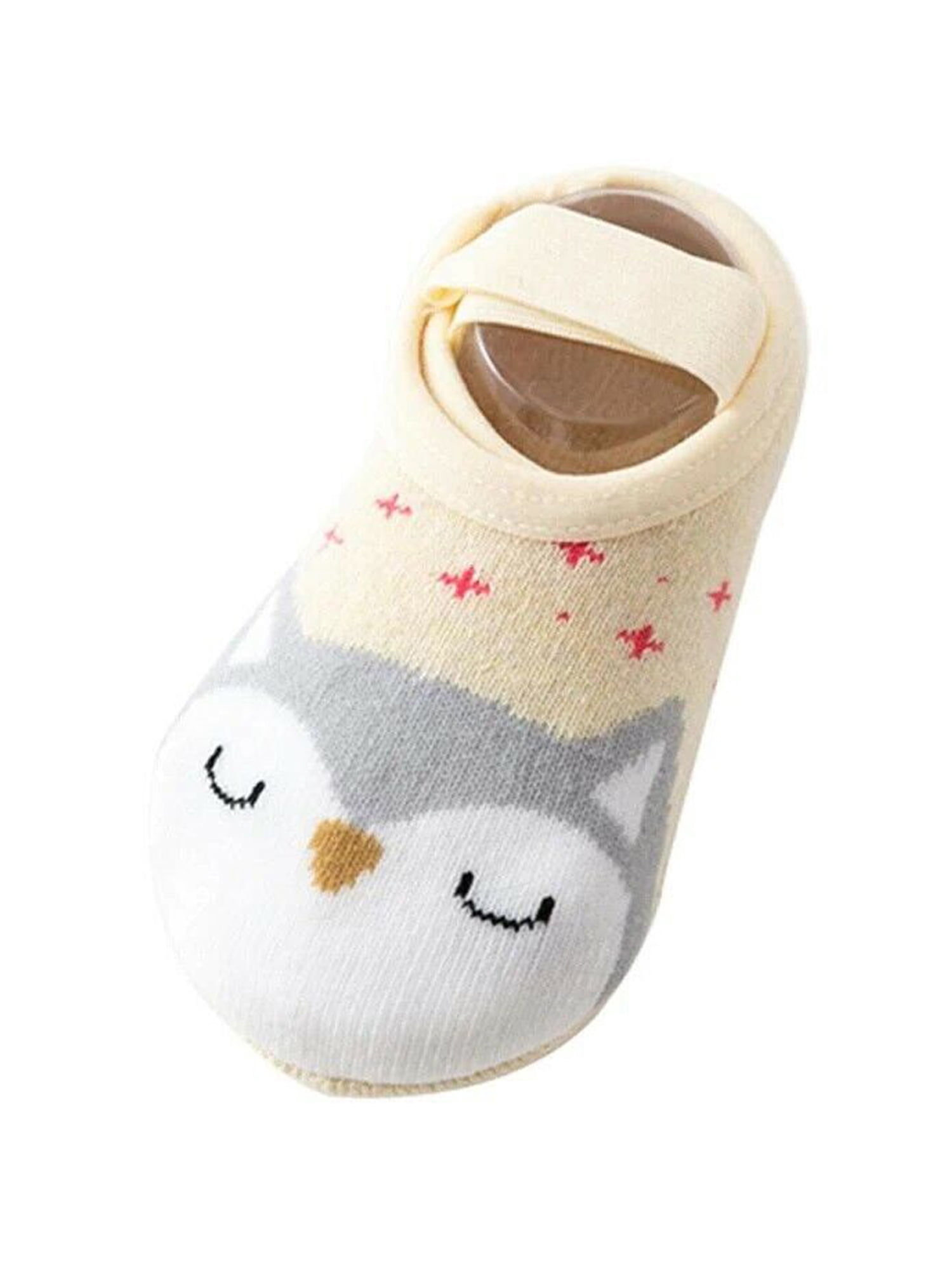 Newborn Baby Girls Anti-Slip Socks Shoes Crib Floor Slipper Cartoon Socks Shoes 