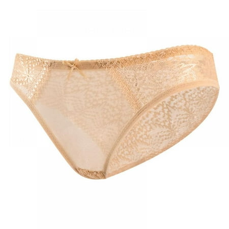 

Xmarks Cheeky Underwear for Women Soft Stretch Briefs Low Rise Lace Bikini Panties Skin L