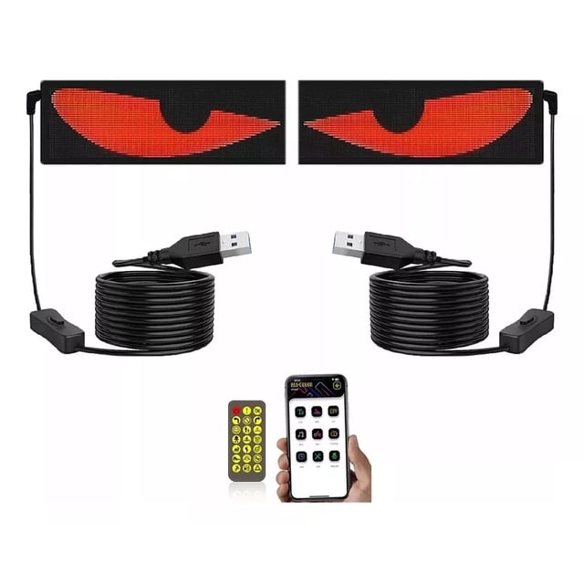 Programable Pantalla Flexible Led Devil Ojos 9.2x37.4cm 2pcs