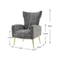 thumbnail image 5 of Luccalily Velvet Wing Back Accent Chair, Upholstered Armchair with Metal Gold Legs for Living Room, Ergonomic Design Single Sofa for Bedroom, Office, 5 of 12