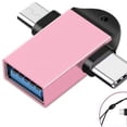 thumbnail image 2 of Adaptador USB 3.0 a SATA III de dos piezas rosa con UASP, cable convertidor USB 3.0 a SATA para discos duros HDD SDD de 3,5" y 2,5" con adaptador de 12 V, 2 of 2