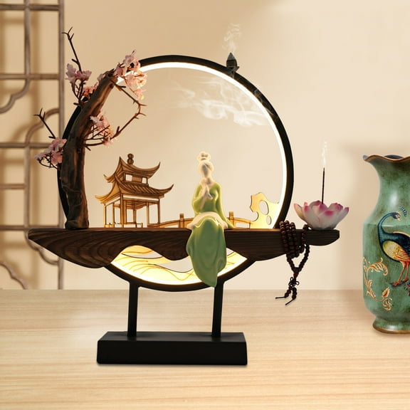 Miumaeov Incense Burner Holder Chinese Style Waterfall Ceramic Backflow Incense Burner Holder Home Decor