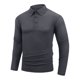 thumbnail image 1 of Blusa y camisa de manga larga con cuello vuelto para hombre, camisa deportiva de color liso con solapa y botones, blusa de poliéster de manga larga con solapa para hombre, 1 of 8