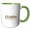Green/White, variant on 3drose, Twelve Drummers Drumming Contemporary Mid-mod Stencil-style, 11oz Two-tone Yellow Mug