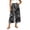 Black A4, variant on Edvintorg Womens Capri Pants Striped Printed Elastic Waisted Casual Loose Cotton Wide Leg Cropped Capris with Pocket Women's Clothing Black M