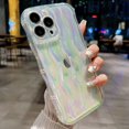 thumbnail image 3 of Water Ripple Pattern Case for iPhone 13 Pro Max Soft TPU Shockproof Camera Protective Back Cover for Women Girl Curly Wave Frame Phone Case for iPhone 13 Pro Max 6.7 Inch Clear, 3 of 13