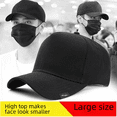 thumbnail image 4 of Gorra de copa alta de marca de moda para hombre, gorra de gran tamaño, gorra de béisbol informal de estilo coreano con cabeza grande para otoño e invierno, adelgazante, 4 of 6
