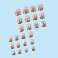 thumbnail image 5 of FCOGIN Medium Round Acrylic False Nail, Press on Nail, Brown, Green, Rinestone, 24 Pieces, 5 of 6