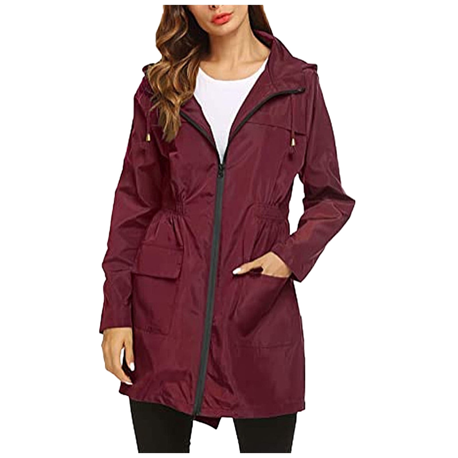 Womens Coats Cardigans Rain Waterproof 