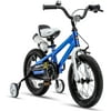 RoyalBaby Kids Bike Boys Girls Freestyle Bicycle, 12 inch with Training Wheels, Blue