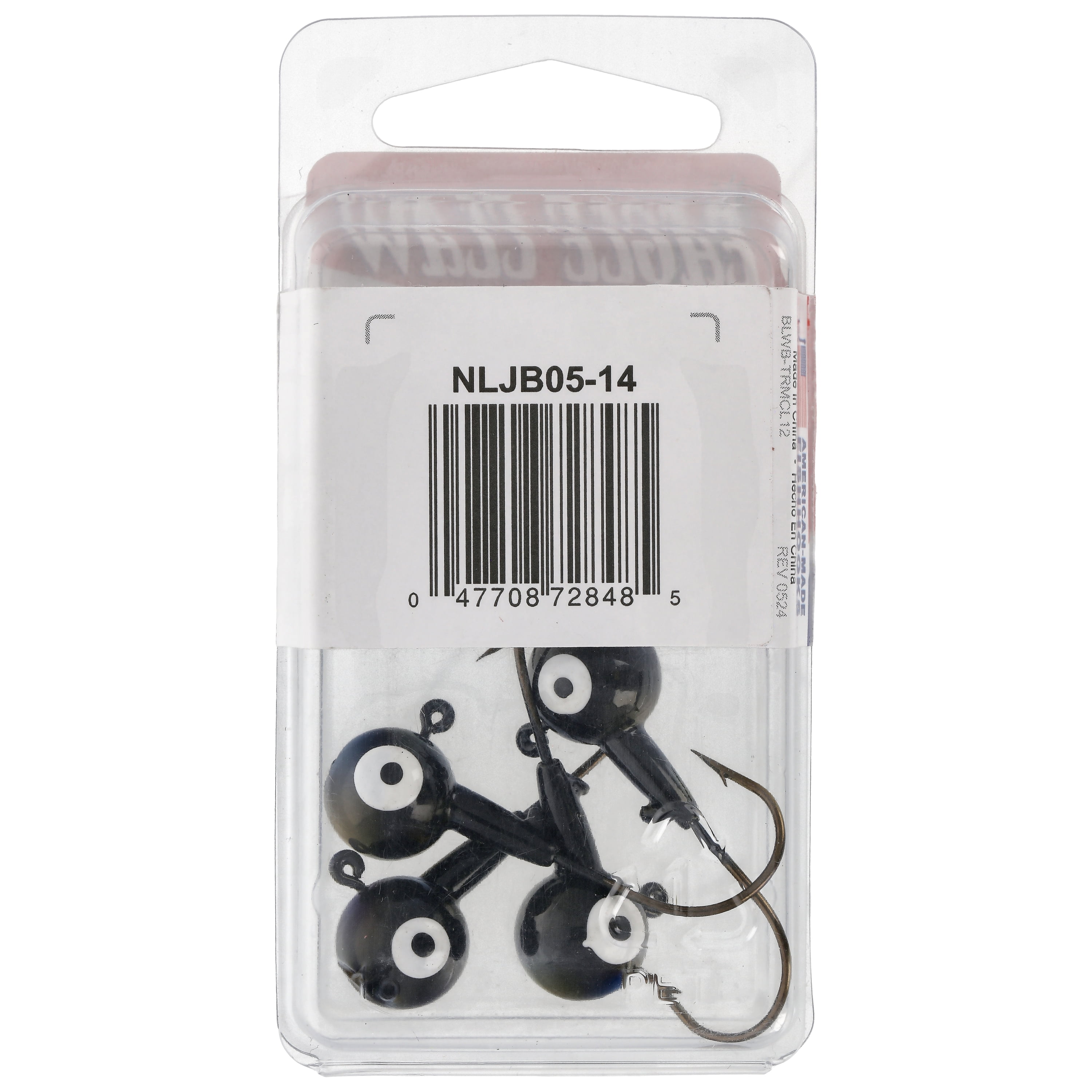 Eagle Claw Tin Ball Head Jig - Double eye - 4 pack - 1/4 oz - Black