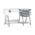 thumbnail image 6 of Sew Ready Pro Stitch Sewing Desk with Folding Top Metal Drawers and Storage Shelves Shilver/White, 6 of 14