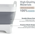 thumbnail image 5 of LQQBOX Collapsible Dish Basin with Drain Plug, Space Saving Outdoor Multiuse Foldable Sink Tub, Dishpan, Kitchen Storage Tray for Camping, Vegetable Washing, RV (Gray), 5 of 7