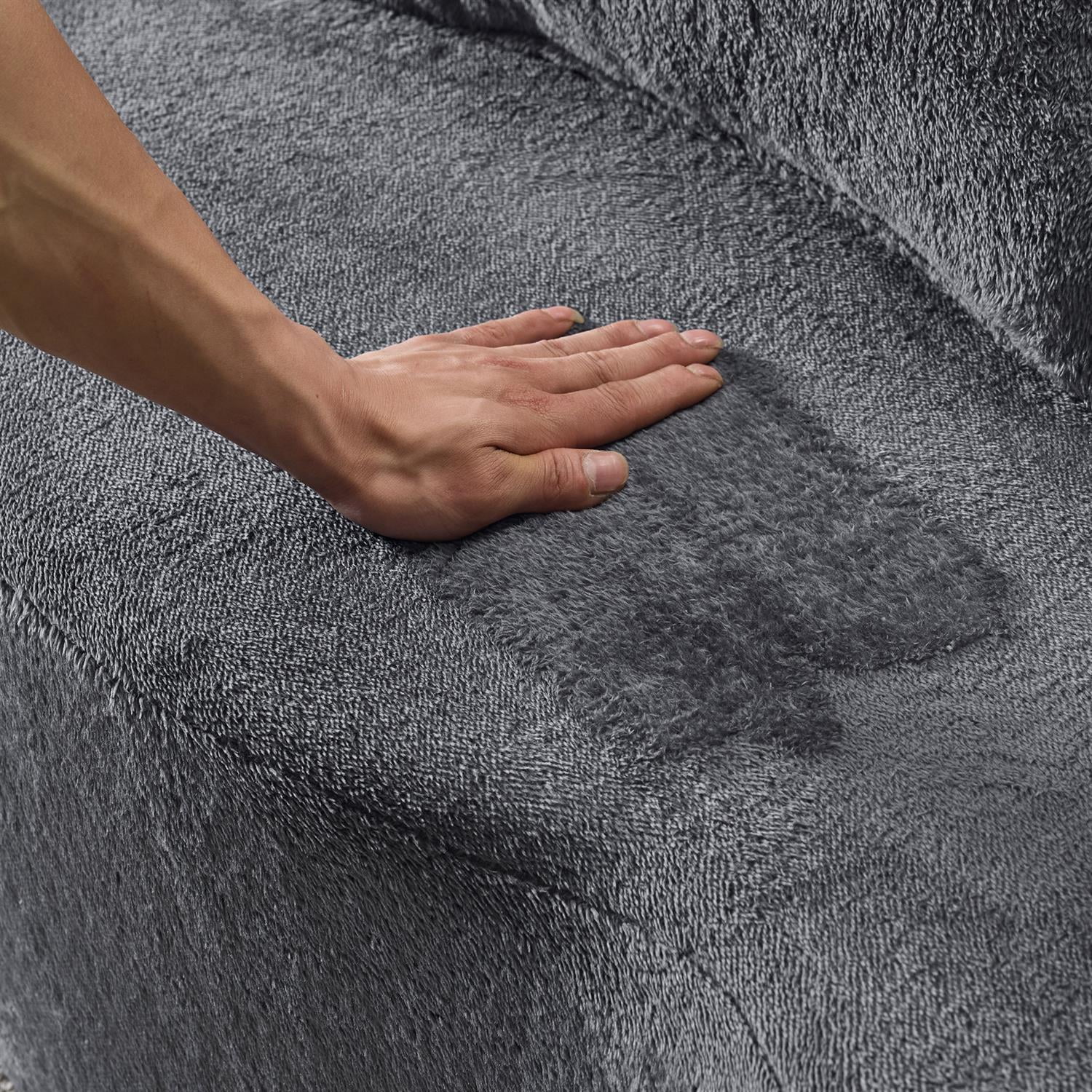 Demi Bonn 78" Foldable Sofa Bed, Chenille Futon Couch, High-Density Foam Convertible Sleeper Sofa for Living Room, Guest Room, Bedroom, Gray