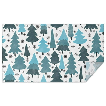 

Meery Christmas Rectangle Tablecloths Christmas Trees Table Clothes 60x102inch Polyester Washable Foldable and Durable Tablecloth for Dining Kitchen Parties Weddings and Outdoor Use