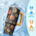 thumbnail image 4 of 30oz Halloween Tumbler with Handle – Skeleton Witch Skull Drinkware with Lid and Straw – Horror Travel Cup – Party Gifts Coffee Mug, 4 of 5