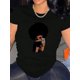 thumbnail image 1 of Camiseta De Manga Corta Con Cuello Redondo Para Mujer, Camisetas De Verano Para Uso Diario Y ViajesWomen's Casual Chic Afro Puff Graphic Tee - Comfy Polyester Blend, Round Neck Short Sleeve, Machine, 1 of 6
