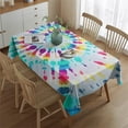 thumbnail image 2 of Colorful Tie Dye Pattern Rectangle Tablecloth 60"x84",Waterproof Polyester Rectangle Table Cloth, Wipeable Spillproof Polyester Tablecloth for Dining, Camping, Indoor and Outdoor, 2 of 5
