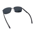 thumbnail image 7 of Polarized Mens Rectangular Metal Rim Gentlemanly Wrap Curved Sunglasses [Gunmetal - Black], 7 of 7