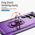thumbnail image 2 of Case for Samsung Galaxy S25 Ultra with Rugged Rotated Ring Stand, Military Grade Heavy Duty Cover Support Magnetic Car Mount Shockproof Protective Case for Samsung Galaxy S25 Ultra, Purple/Black, 2 of 9