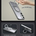 thumbnail image 4 of Magnetic Ring Stand Case for Samsung Galaxy S24 Plus [Compatible with MagSafe] with Rotatable Ring Holder, Mechanical Structure Military Drop Protection Shockproof Translucent Phone Cover, Grey, 4 of 6